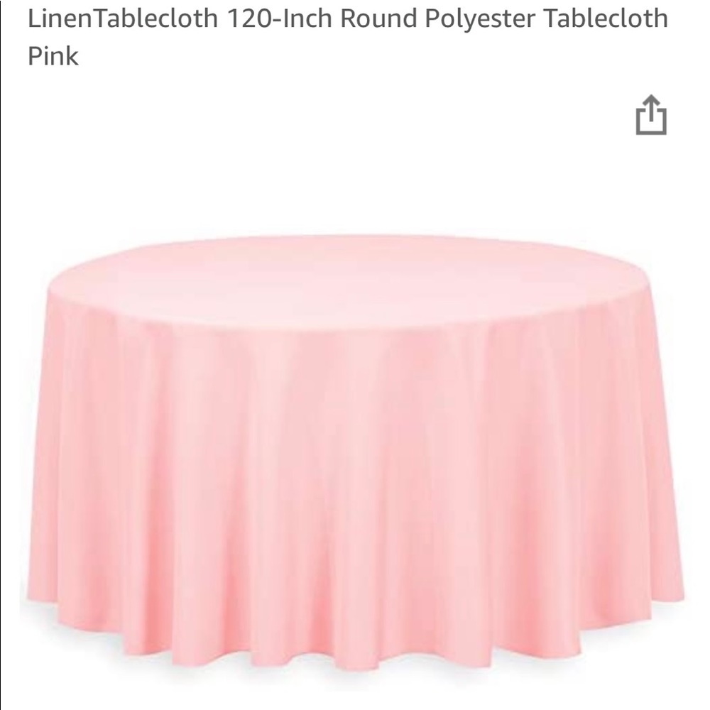 120 Inch round pink table covers
